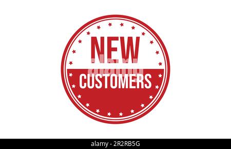 Nuovi clienti vettore guarnizione timbro in gomma Illustrazione Vettoriale