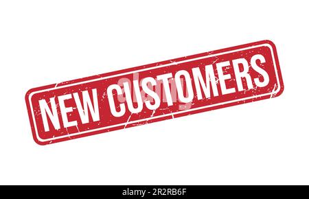 Nuovi clienti vettore guarnizione timbro in gomma Illustrazione Vettoriale