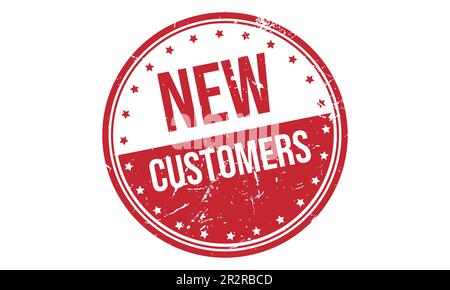 Nuovi clienti vettore guarnizione timbro in gomma Illustrazione Vettoriale