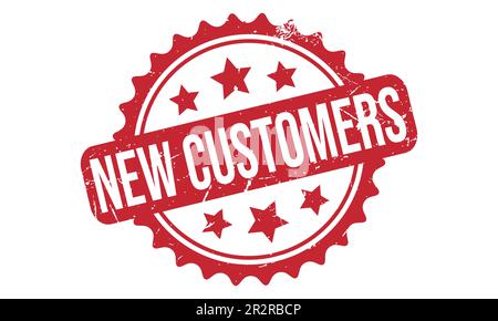 Nuovi clienti vettore guarnizione timbro in gomma Illustrazione Vettoriale