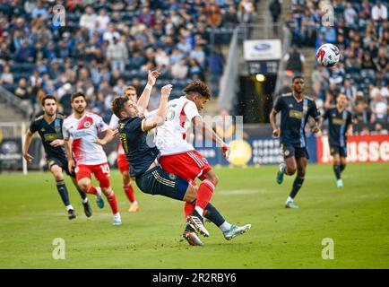 Chester, Pennsylvania, Stati Uniti. 20th maggio, 2023. 20 maggio 2023, KAI WAGNER (27) dell'Unione di Chester PA-Philadelphia in azione durante la partita contro BRANDON BYE (15) della Nuova Inghilterra a Subaru Park PA (Credit Image: © Ricky Fitchett/ZUMA Press Wire) SOLO PER USO EDITORIALE! Non per USO commerciale! Credit: ZUMA Press, Inc./Alamy Live News Foto Stock