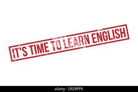 È tempo di imparare l'inglese Rubber Stamp Seal Vector Illustrazione Vettoriale