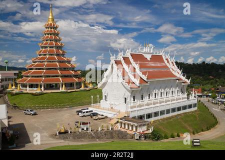 Wat Huay Pla Kang, tempio cinese a Chiang Rai, Chiang Rai, Thailandia. Foto Stock