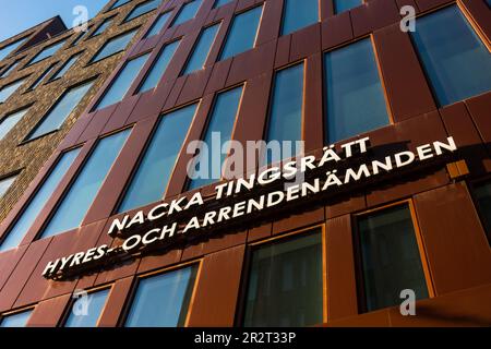 Nacka, Svezia - 18 maggio 2023: Tribunale distrettuale di Nacka tingsrätt e hyres och arrendenämnden (tribunale regionale per gli affitti) Foto Stock