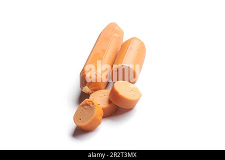 Salsicce isolato su sfondo bianco Foto Stock