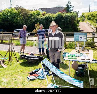 East Budleigh in Bloom Plant sale. Un villaggio situato nel cuore della contea di Devon. Foto Stock