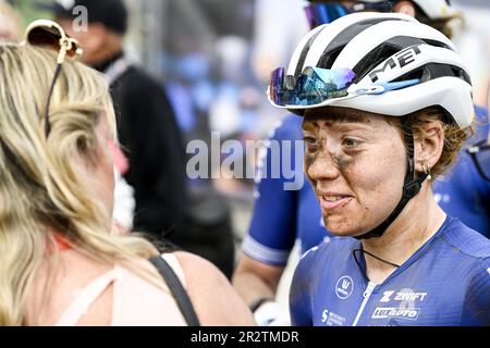 Anversa, Belgio. 21st maggio, 2023. British Flora Perkins del Fenix-Deceuninck Team nella foto dopo la gara ciclistica di un giorno 'Antwerp Port Epic' 'Schaal Sels', 123km ad Anversa e dintorni, quinta gara (5/10) alla Lotto Cycling Cup, domenica 21 maggio 2023. BELGA PHOTO TOM GOYVAERTS Credit: Agenzia Notizie Belga/Alamy Live News Foto Stock