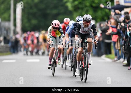 BERGAMO, ITALIA - MAGGIO 21: Brandon McNulty degli Stati Uniti e degli Emirati Arabi Uniti compete durante il giro d'Italia 106th, tappa 15 a 195km tappa da Seregno a Bergamo / #UCIWT / il 2023 21 Maggio 2023 a Bergamo. Photo Tiziano Ballabio Credit: Tiziano Ballabio/Alamy Live News Foto Stock