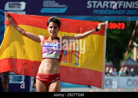 Podebrady, Repubblica Ceca. 21st maggio, 2023. MARIA PEREZ di Spagna ha battuto il record mondiale di 35km gare di camminata femminile (2:37:15) di un impressionante 29 secondi per vincere ai Campionati europei di Race Walking Team di Podebrady, nella Repubblica Ceca, domenica 21, 2023. (Credit Image: © Slavek Ruta/ZUMA Press Wire) SOLO PER USO EDITORIALE! Non per USO commerciale! Credit: ZUMA Press, Inc./Alamy Live News Foto Stock