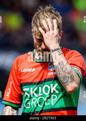 Nijmegen, Paesi Bassi. 21st maggio, 2023. NIJMEGEN, PAESI BASSI - MAGGIO 21: Lasse Schone di NEC Nijmegen deluso durante la partita di Eredivie tra NEC Nijmegen e AZ Alkmaar a Goffertstadion il 21 Maggio 2023 a Nijmegen, Paesi Bassi (Foto di Broer van den Boom/Orange Pictures) Credit: Orange Pics BV/Alamy Live News Foto Stock