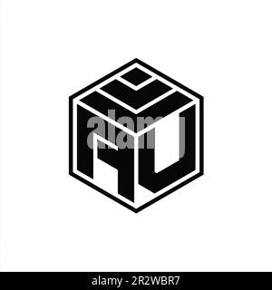 AV Logo monogramma con forma geometrica esagonale contorno isolato modello di disegno Foto Stock