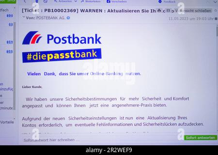 Falso mail di Postbank, spyware, Germania Foto Stock