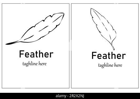 una serie di modelli vettoriali logo piuma Illustrazione Vettoriale