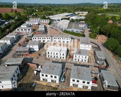 Hereford UK - costruzione di alloggi modulare sito di 120 affitti acquistabili e case di proprietà condivise da Stonewater su un sito di sviluppo brownfield Foto Stock