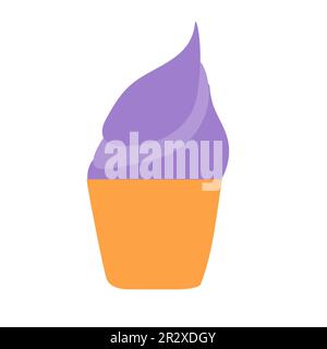 Gelato alla frutta dolce in un bicchiere su un fondo isolato. Illustrazione Vettoriale
