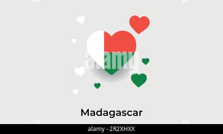 Madagascar paese cuore. Amore Madagascar bandiera nazionale vettore illustrazione Illustrazione Vettoriale