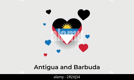 Antigua e Barbuda paese cuore. Amore Antigua e Barbuda vettore bandiera nazionale illustrazione Illustrazione Vettoriale