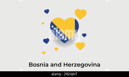 Bosnia Erzegovina paese cuore. Amore Bosnia-Erzegovina bandiera nazionale vettore illustrazione Illustrazione Vettoriale