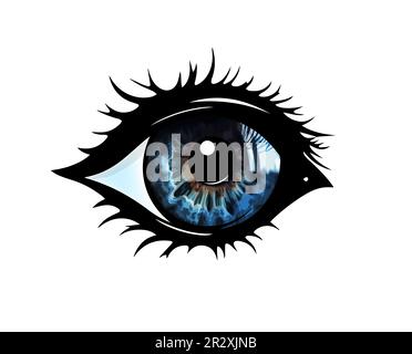 Bulbo oculare umano realistico. oggetto occhio. Illustrazione vettoriale Illustrazione Vettoriale