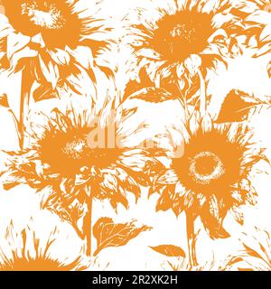 Girasoli senza cuciture. Illustrazione vettoriale Illustrazione Vettoriale