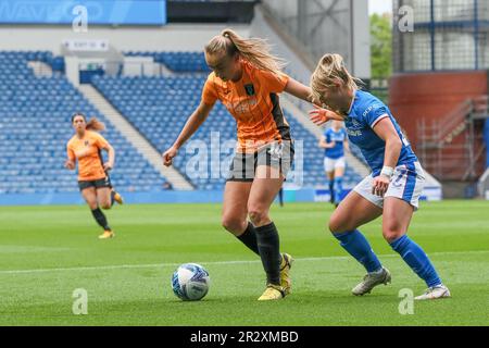 Glasgow, Regno Unito. 21st maggio, 2023. Glasgow City ha vinto un gol, segnato da Laura Davidson (Glasgow City, 14) per vincere il campionato e il loro titolo scozzese 16th. Il punteggio finale di Rangers 0 - 1 Glasgow City, ha preso il titolo da Rangers, i campioni precedenti. Il gol, segnato in tempi supplementari, è stato sufficiente a negare ai Celtic, che giocavano cuori a Parkhead e vincevano 2 - 0, dal sorpasso in vetta alla classifica. Credit: Findlay/Alamy Live News Foto Stock