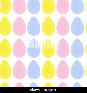 Modello infinito di uova di Pasqua in tonalità pallide alla moda. Buona Pasqua. Vacanza. Disegnato a mano. Isolare. Texture di sfondo astratta. Ideale per poster, banner, brochure o auguri, biglietti d'invito, prezzo. EPS Illustrazione Vettoriale