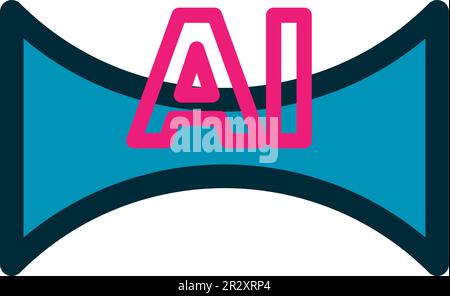 Immagine generata ai - panorama, vettore piatto icona Illustrazione Vettoriale