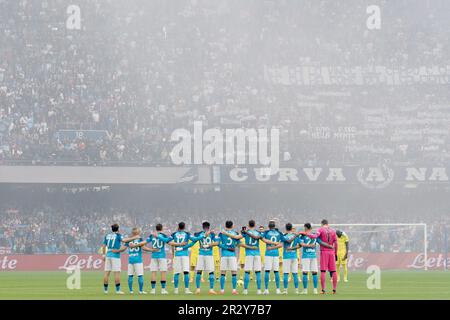 Napoli, Italia. 21st maggio, 2023. Napoli squadra di calcio, durante la partita della Serie a italiana tra Napoli vs risultato finale Inter, Napoli 3, Inter 1, partita giocata allo stadio Diego Armando Maradona. Credit: Vincenzo Izzo/Alamy Live News Foto Stock