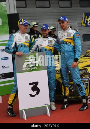 Nuerburg, Germania. 21st maggio, 2023. Nuerburgring, Germania, 21. 2023 maggio; 24 ore di gara al Nuerburgring, #4 Mercedes-AMG Team Bilstein (Raffaele Marciello, Luca Stolz, Philip Ellis) ha raggiunto il 3rd° posto dell'evento 2023 sul vecchio tracciato del Nurburgring. (Foto e copyright - Gerard T'Serstevens/ATP images) (SERSTEVENS Gerard/ATP/SPP) Credit: SPP Sport Press Photo. /Alamy Live News Foto Stock