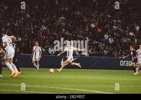 Lione, Francia. 21st maggio, 2023. Lindsey Horan (26) di OL in azione durante il gioco Arkema D1 tra Paris Saint-Germain e Olympique Lyonnais al Parc des Princes di Parigi, Francia. (Pauline FIGUET/SPP) Credit: SPP Sport Press Photo. /Alamy Live News Foto Stock