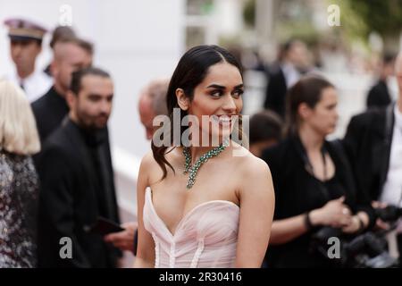 Cannes, Francia. 16 maggio 2023. Manushi Chhillar partecipa al 76° Festival annuale di Cannes a Cannes, Francia Foto Stock