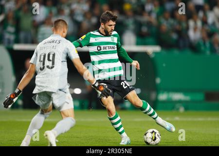 Lisbona, Portogallo. 21st maggio, 2023. Paulinho (SportingCP) Calcio : Portogallo 'Liga Portugal bwin' incontro tra Sporting Clube de Portugal 2-2 SL Benfica all'Estadio Jose Alvalade di Lisbona, Portogallo . Credit: Mutsu Kawamori/AFLO/Alamy Live News Foto Stock