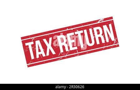 Vettore sigillo timbro in gomma per dichiarazione d'imposta Illustrazione Vettoriale