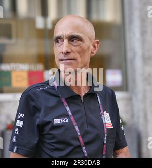 Mauro Giannetti alla 15 tappa del giro d'Italia da Seregno a Bergamo 195 km Foto Stock