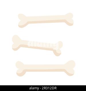 Illustrazione vettoriale delle ossa bianche isolate. Halloween spooky elementi e oggetti. Illustrazione Vettoriale