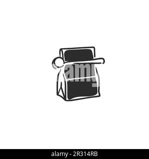 Disegno vettoriale a mano astratto graphic doodle semplice linea minimalistic illustrazioni collezione con caffè di birra, la preparazione di bevande di caffè. Vettore caffè Illustrazione Vettoriale