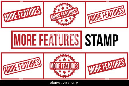 Red altre caratteristiche Rubber Stamp Set Vector Illustrazione Vettoriale