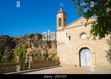 Ermitage Virgen de la Fuente, costruito su una diga romana, Saragozza in Spagna. Foto Stock