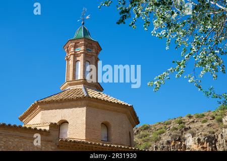 Ermitage Virgen de la Fuente, costruito su una diga romana, Saragozza in Spagna. Foto Stock