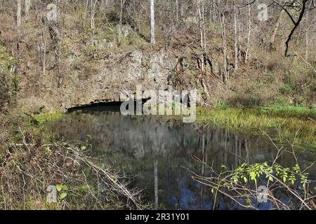 Sorgente del fiume nelle Ozark National Scenic Riverways, Round Spring Foto Stock