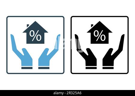 assicurazione ipotecaria icona. simbolo di assicurazione. Design a icone solido. Semplice disegno vettoriale modificabile Illustrazione Vettoriale
