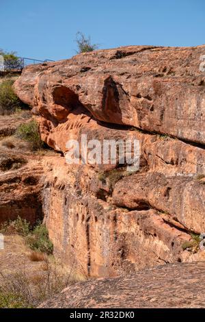 Edificio de viviendas, Yacimiento Arqueológico de Tiermes, Soria, Comunidad Autónoma de Castilla y León, Spagna, Europa. Foto Stock