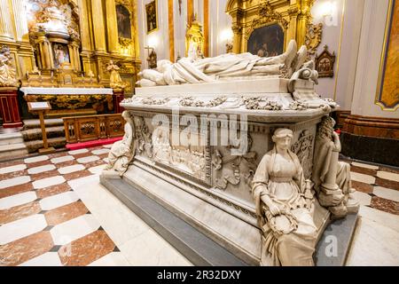 Tomba del Cardinale Silíceo, Collegio reale di Noble Maidens, Toledo, Castilla-la Mancha, Spagna. Foto Stock