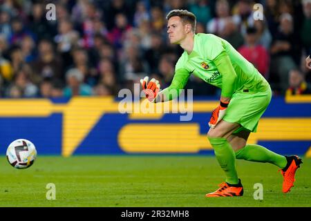 Marc-Andre Ter Stegen del FC Barcelona durante la partita la Liga tra il FC Barcelona e la Real Sociedad si è giocato allo Stadio Spotify Camp Nou il 20 maggio 2023 a Barcellona, Spagna. (Foto di Sergio Ruiz / PRESSIN) Foto Stock