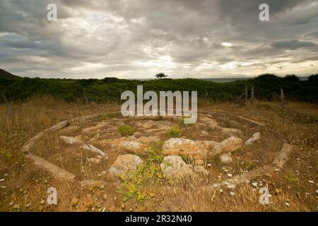 Dolmen de S'Aigua Dolça, 1750 antes de Jesucristo.Artà.Mallorca.Islas Baleares. España. Foto Stock