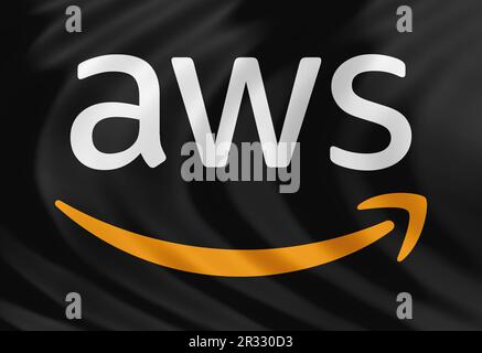 AWS Amazon Web Services - flag Foto Stock
