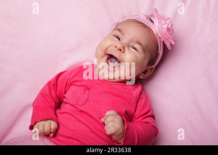 Bambino in tutu rosa Foto Stock