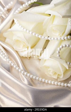 Perla perle e crema rosa Foto Stock