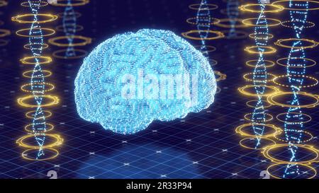 Utilizzo di algoritmi di deep learning per l'analisi dei dati della rete neurale. Concetto di intelligenza artificiale Foto Stock