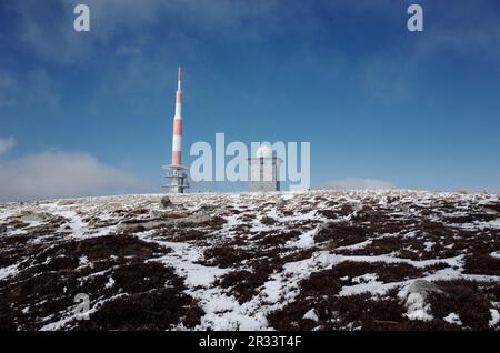 Centro di osservazione sulla cima del monte Brocken Foto Stock